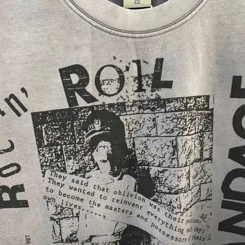 

Винтажная футболка с принтом в виде букв, с коротким рукавом, оверсайз, для мужчин и женщин, летний стиль