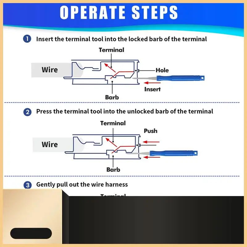 

21 шт., набор инструментов для снятия автомобильных клемм, кабельная вилка, съемник электрического провода, обжимной разъем, экстрактор, прочный синий