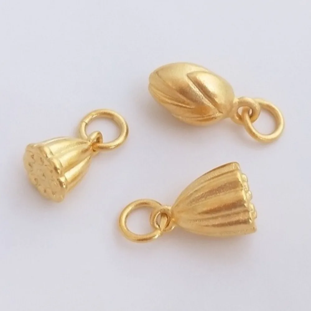 

Vietnam Sand Gold Two Worlds Lotus Pod Transfer Pendant DIY Hand-woven Red Rope Bracelet Pendant Accessories
