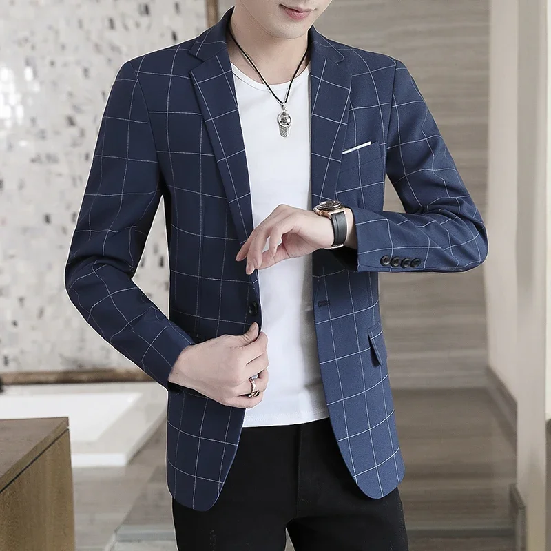 

High Quality Blazer Men's British Style Business Casual High-end Simple and Elegant Fashion Interview Gentleman Slim Suit Jacket