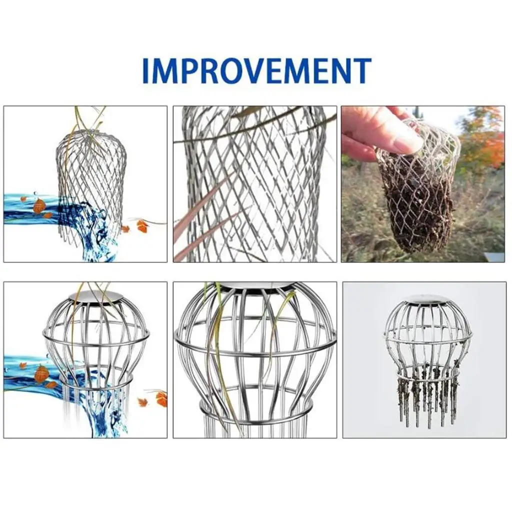Roof Drain Downspout Guard Stainless Steel Leaf Strainer Mesh Attachment for Clog-free Gutter Maintenance