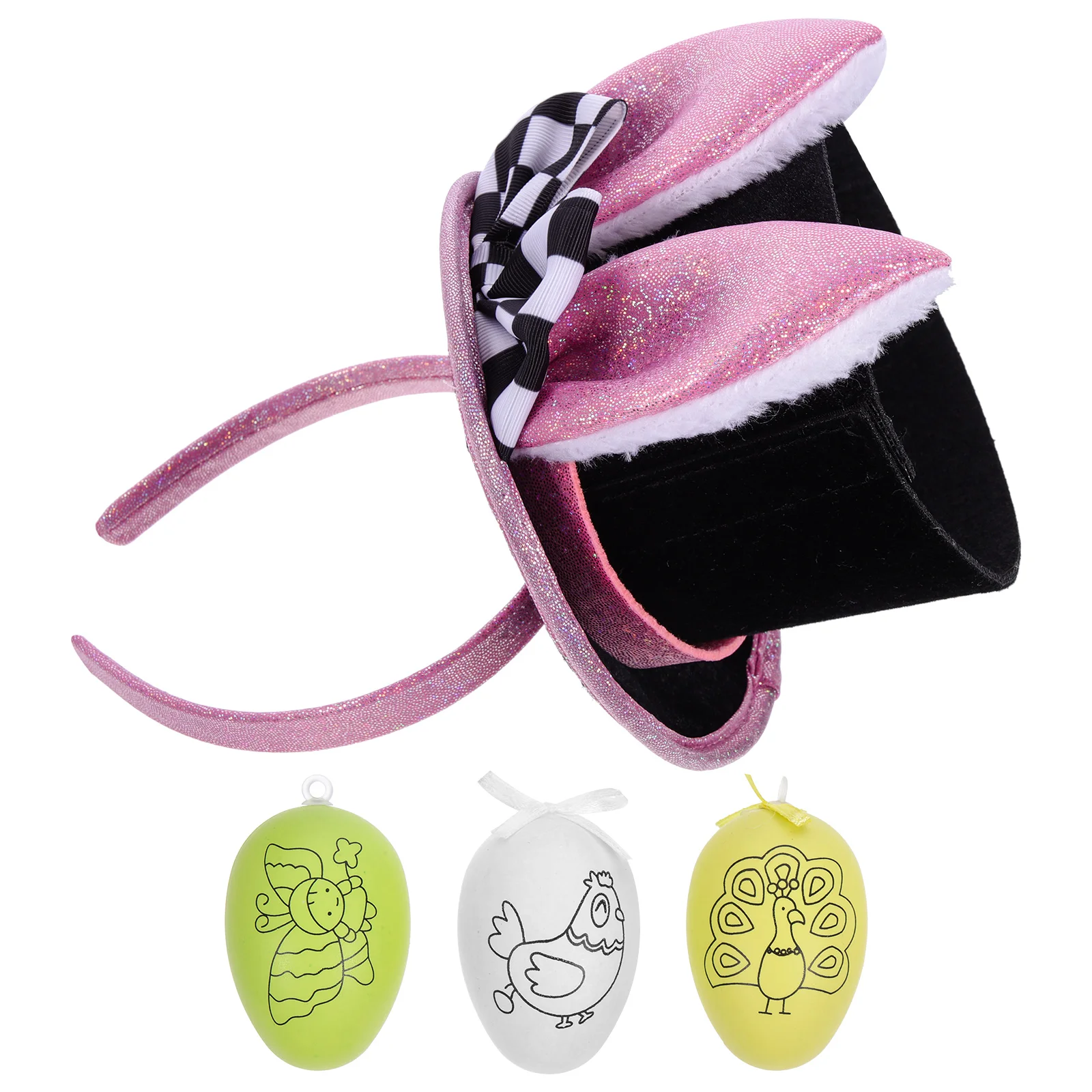 

Bunny Headb Rabbit Ears Headwear Easter Party Necktie Hair nament Kids Cosplay Prop Costume Ball Accessories Soft Comfortable