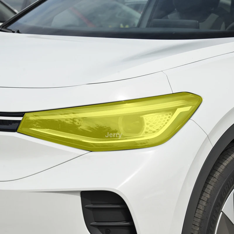 VW ID.4 CROZZ 2021-2024 車のヘッドライト保護フィルムヘッドランプスモークブラックティントアンチスクラッチ保護フィルム TPU ステッカー