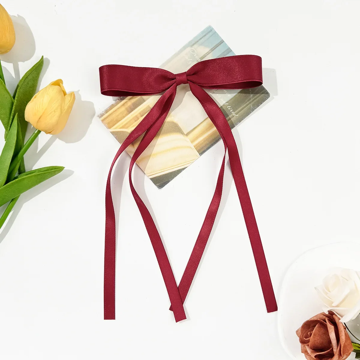 Заколка для волос с бантом, женская атласная заколка, элегантная темпераментная длинная заколка с лентой, модная заколка для девочек, аксессуары для волос