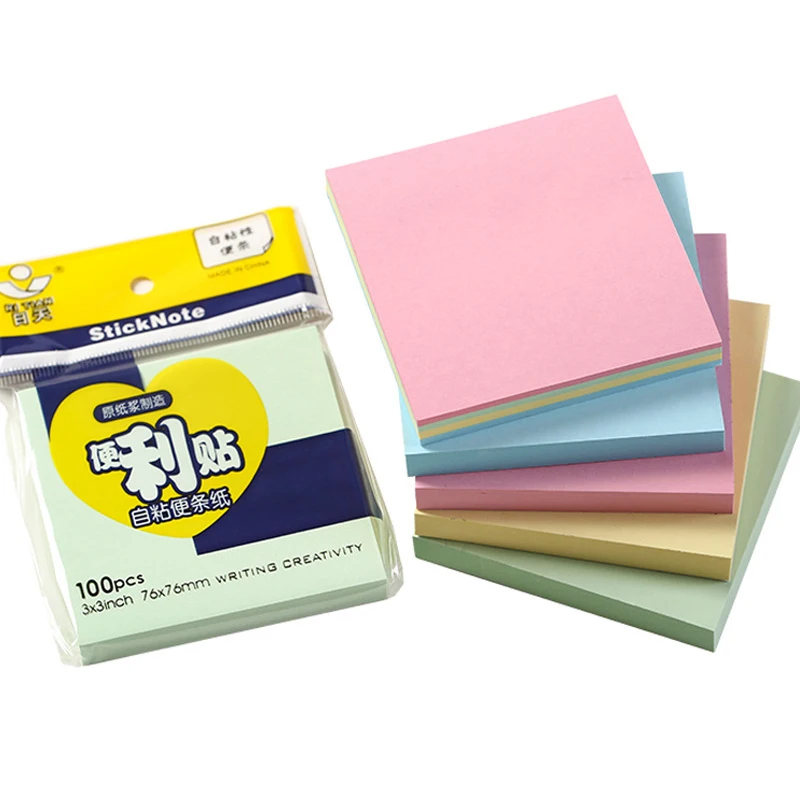 Day Color Sticky Notes Cute Creative Sticky Notes Office Stationery Sticky Notes Can Tear Student Message Notes