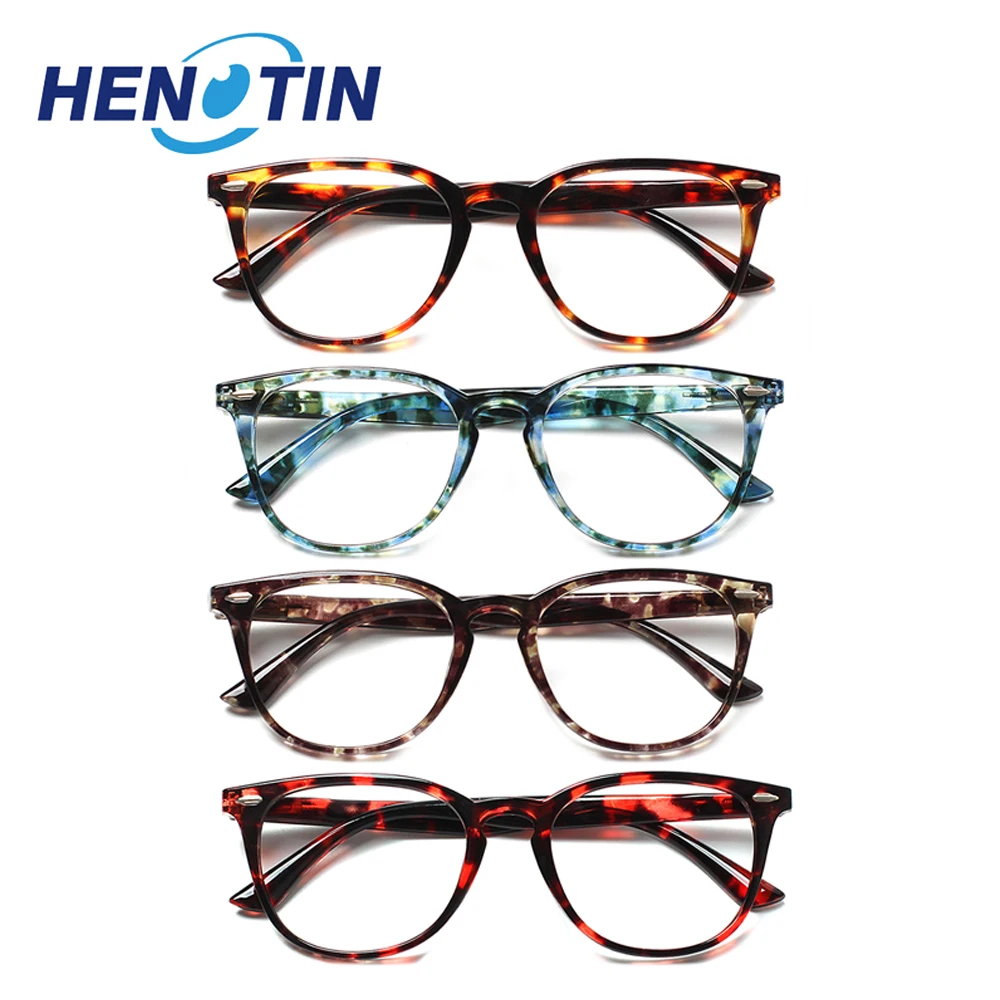 

Henotin Reading Glasses Prescription Clear Optical Lenses Men and Women with Frame HD Reader Magnifying Glass Diopter Eyeglasses