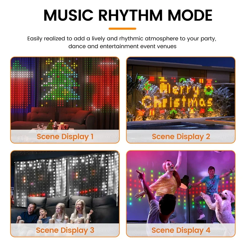 Smart Curtain Lights Bluetooth App Control RGB LED String  Waterproof Fairy Light USB DIY Display Room Decor