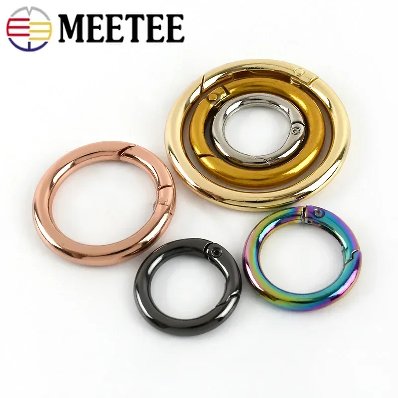 5Pcs 16-50mm Metal O Ring Buckles Circle Openable Keychain Rings Bag Strap Belt Snap Clasp Clip Hook Dog Collar Accessories