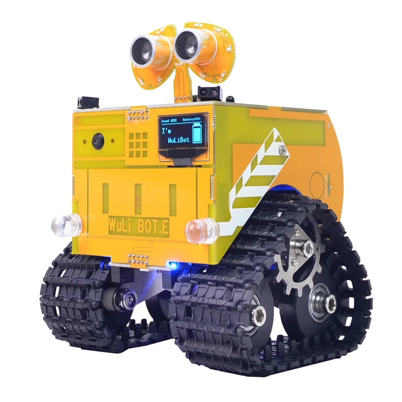 1-компонентный программируемый робот Wulibot Mixly + Scratch, двойной графический программирующий робот, желтый автомобиль, стандартная версия