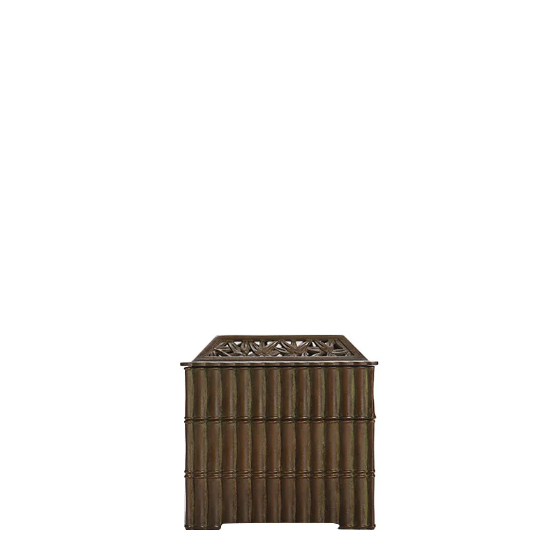 Hu Qingsong Copper Incense Burner, Square Bamboo Knot Seal Su Jia Famous Household Indoor