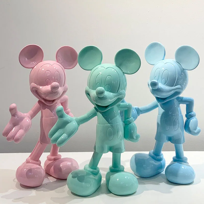 Disney Mickey Mouse Anime Action Figures Cartoon Welcome Mickey Resin Model Statuedoll Home Living Room Decorative Ornaments