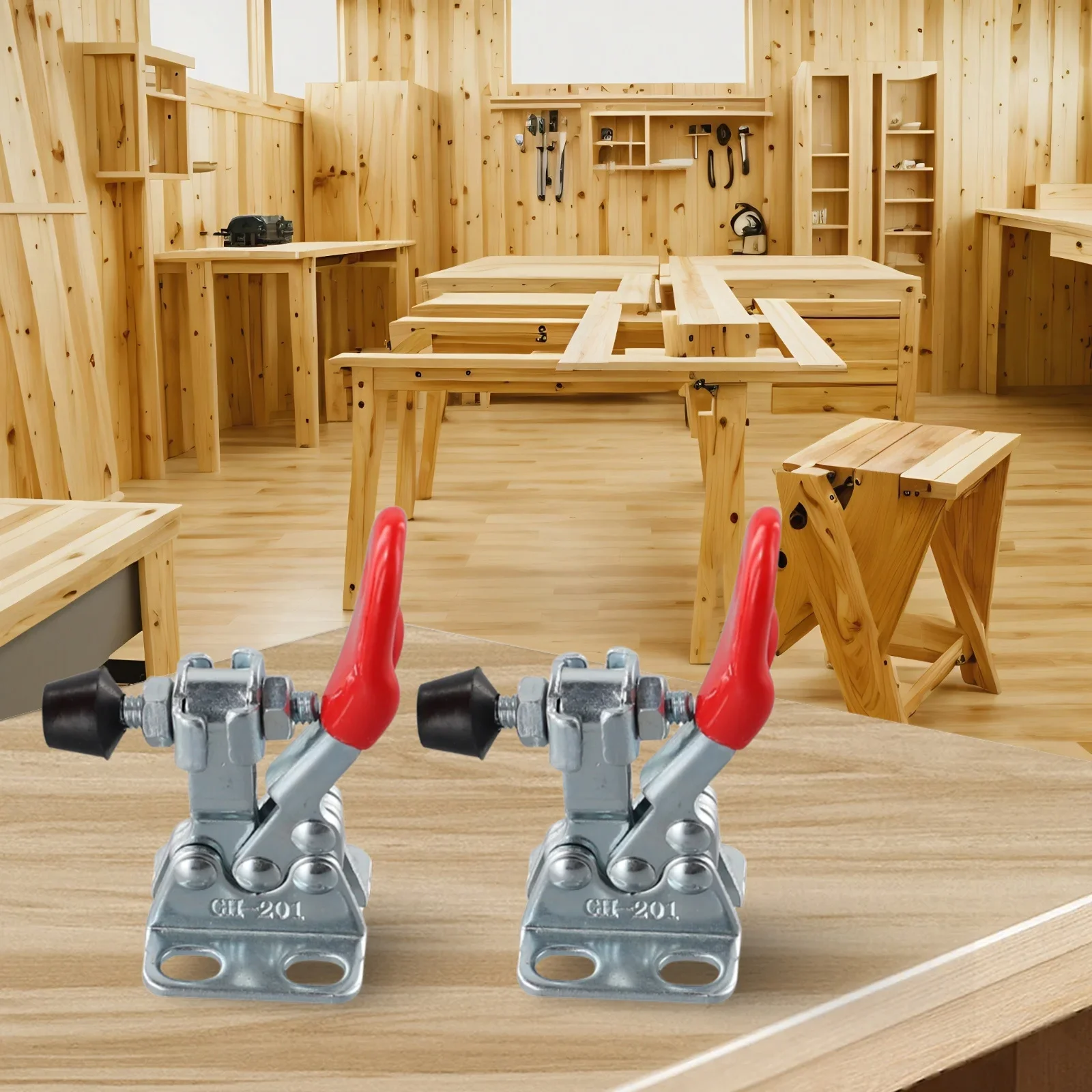 Holding Toggle Clamp 2pcs Capacity Clamp Clip For Woodwork GH-201 High Quality Horizontal Clip Release Toggle New