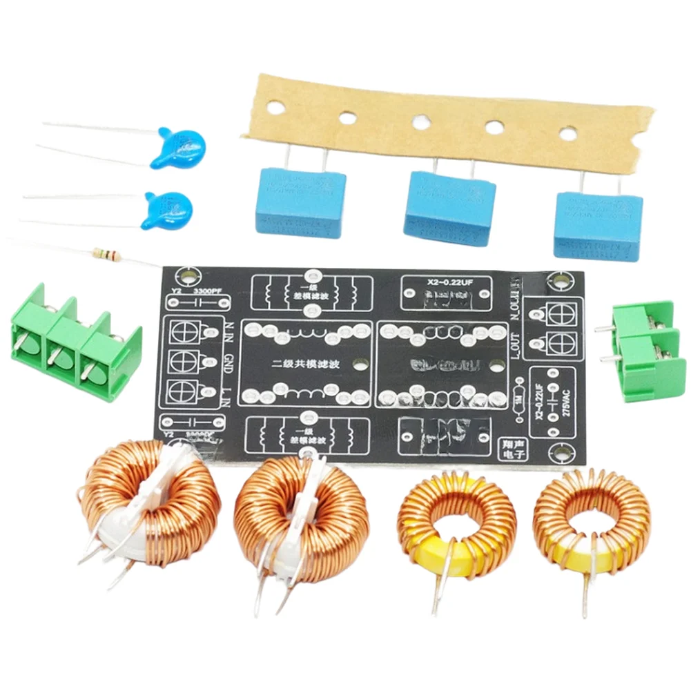 3-Stage Common Mode and Differential Mode AC Power Filter Compatible with Standard 7.62mm Socket Inputs and Outputs