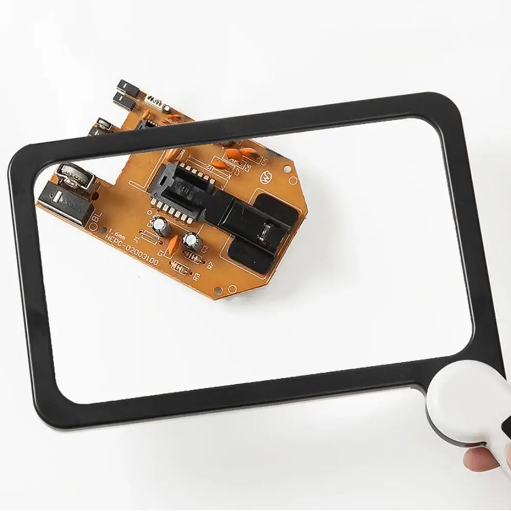 

48 LED 5X Square Magnifying Glass Folding Handle Adjustable Lighting Handheld Magnification Glass Flexible Anti Slip