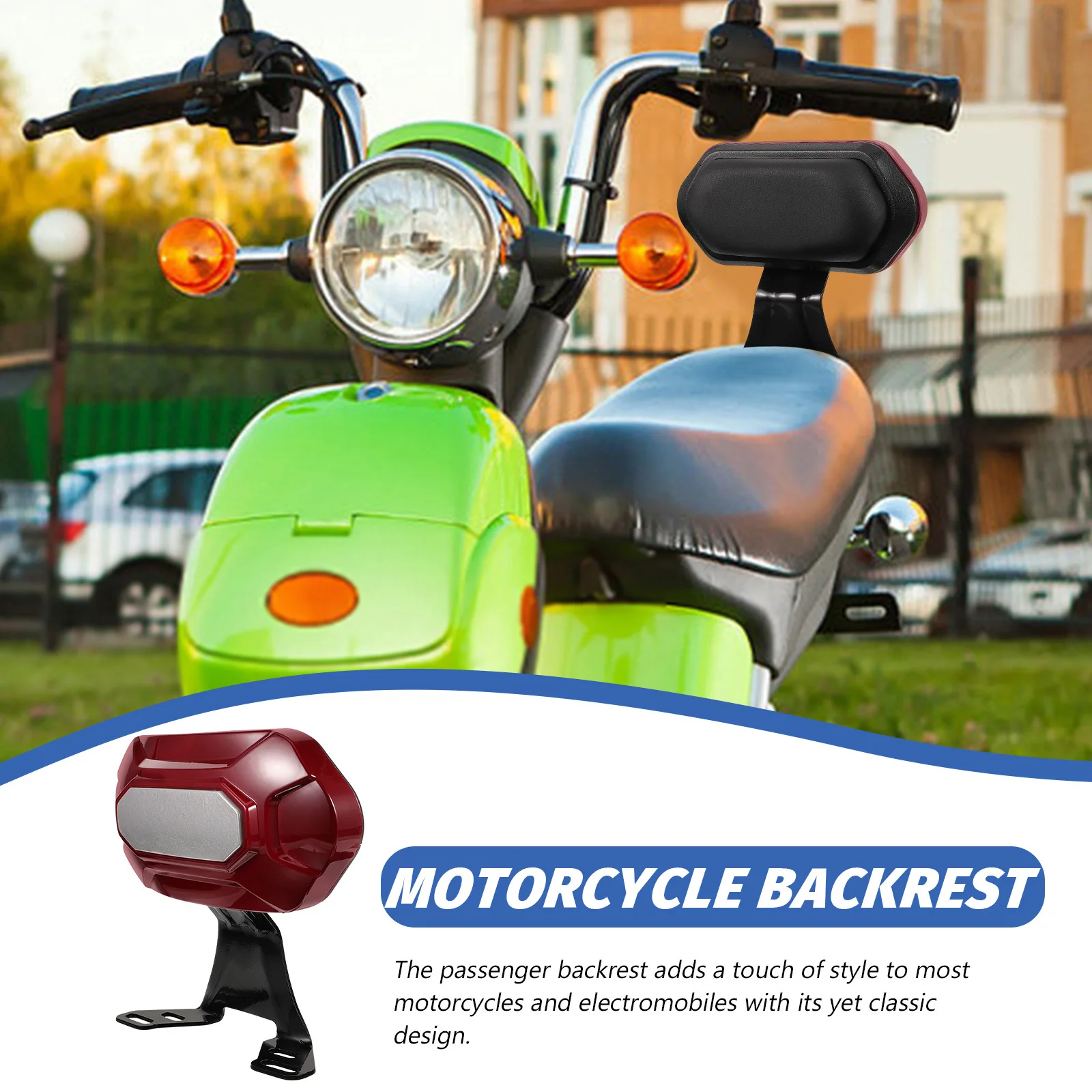 

Electric Motorcycle Backrest Universal Passenger Seat Pad For Motorbike Rear Cushion Support Motorcycle Accessories