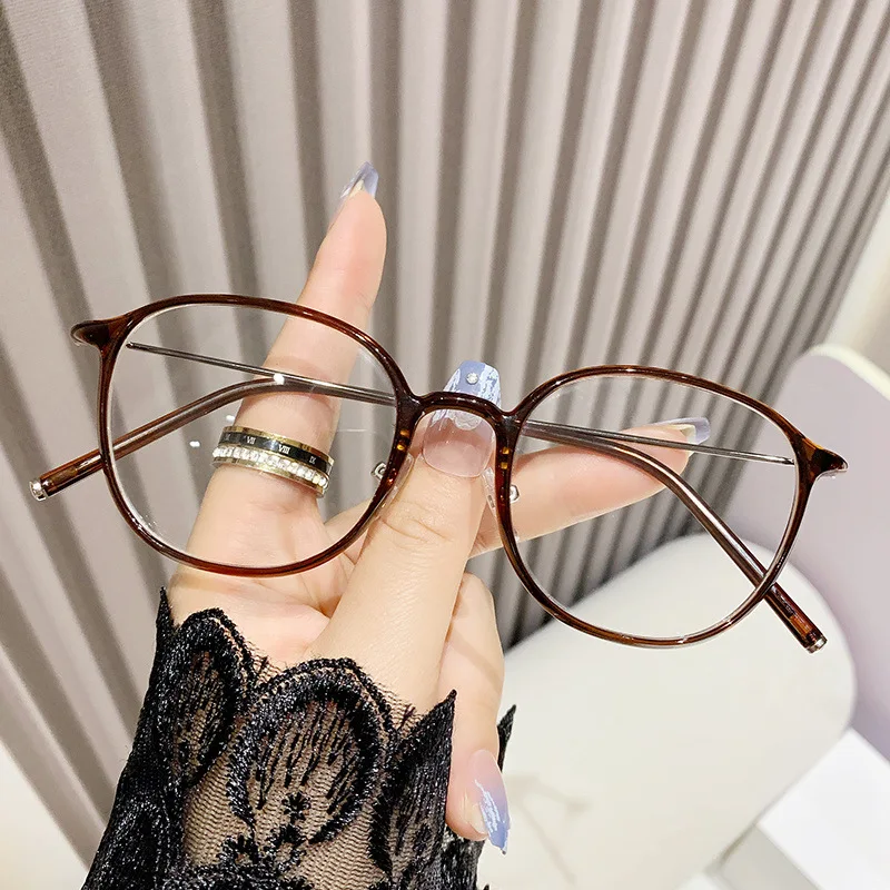 Presbyopie-Brille mit PC + Metallrahmen, runde Schildpatt-Anti-Blaulicht-Brille, 0 Grad, kann zur Dekoration verwendet werden – Detail 23