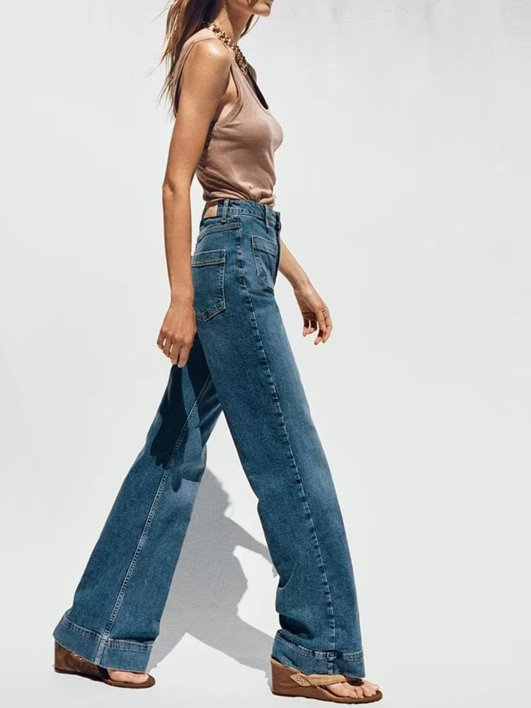 Jeans a gamba dritta a vita alta casual da donna nuovi autunnali Design dimagrante versatile e confortevole Faionable 2025