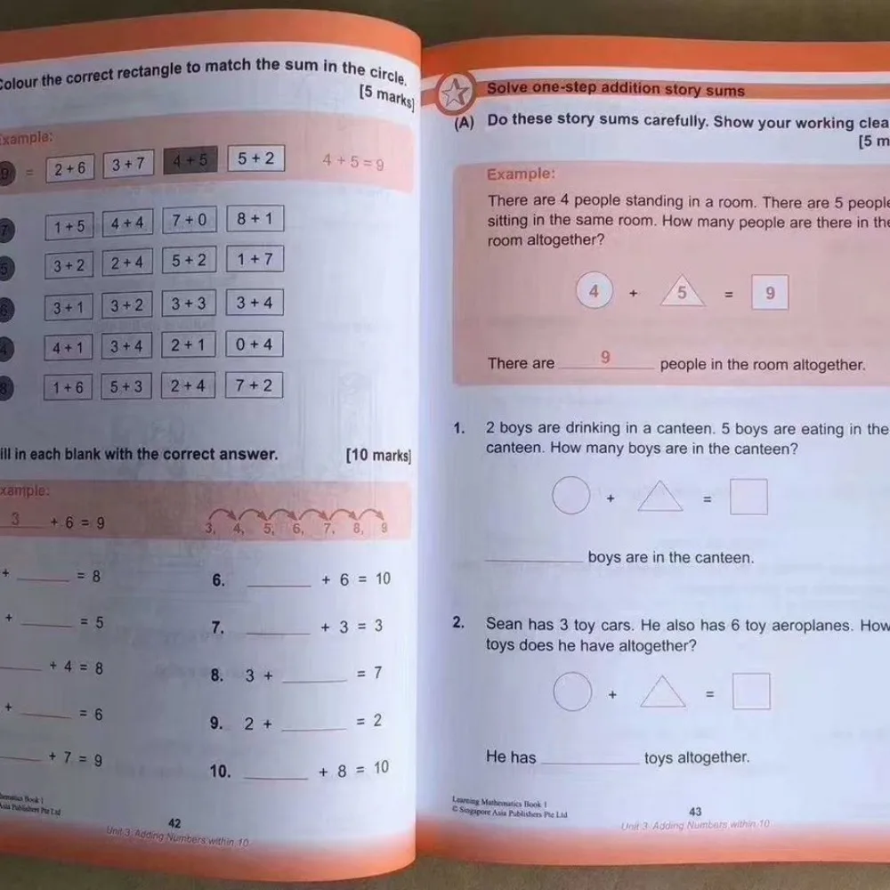1 Book Sap Learning Mathematics Book Grade 1-6 Children Learn Math Books Singapore Primary School Mathematics Textbook