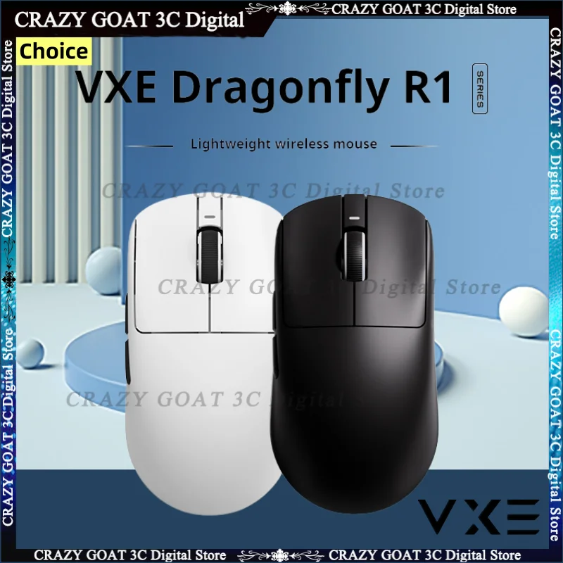 

VGN VXE R1 Pro MAX Dragonfly R1 Игровая мышь для киберспорта Перезаряжаемая PAW3395 Легкая эргономичная беспроводная мышь 2,4G Черный/Белый