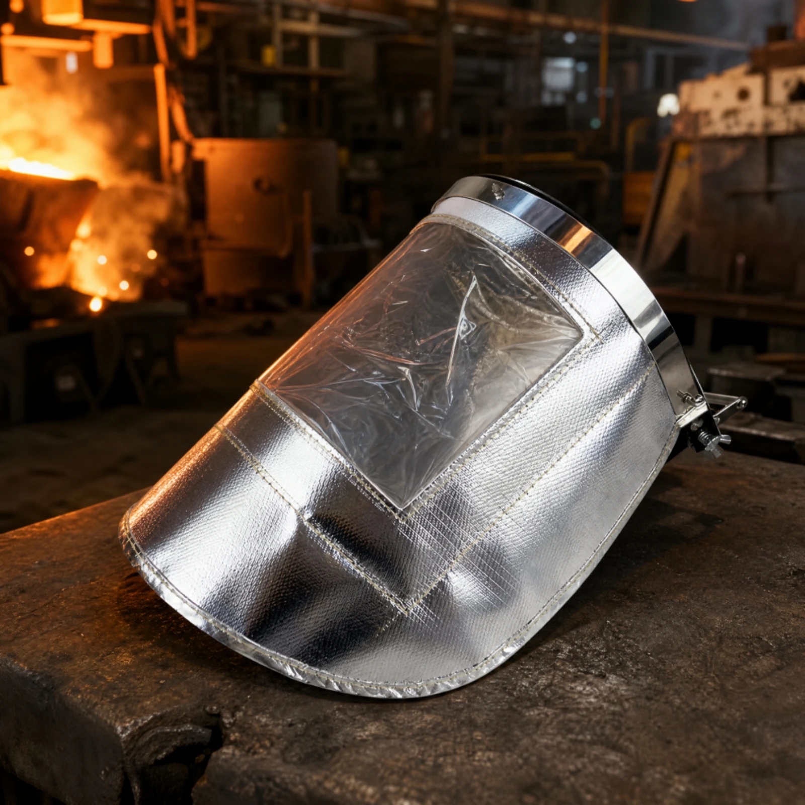 Heat-Resistant Face Visor with Viewing Window Reflective Thermal Heat Face Visor with Metal Headband Headgear Locking