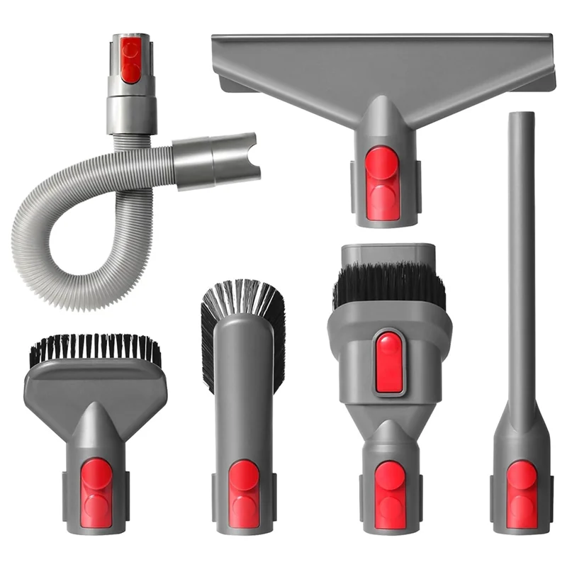 A24P For Dyson V15 V11 V10 V7 V8 Vacuum Cleaner Parts Flexible Extension Hose Mattress Tool Stiff Brush Soft Bristle Attachment