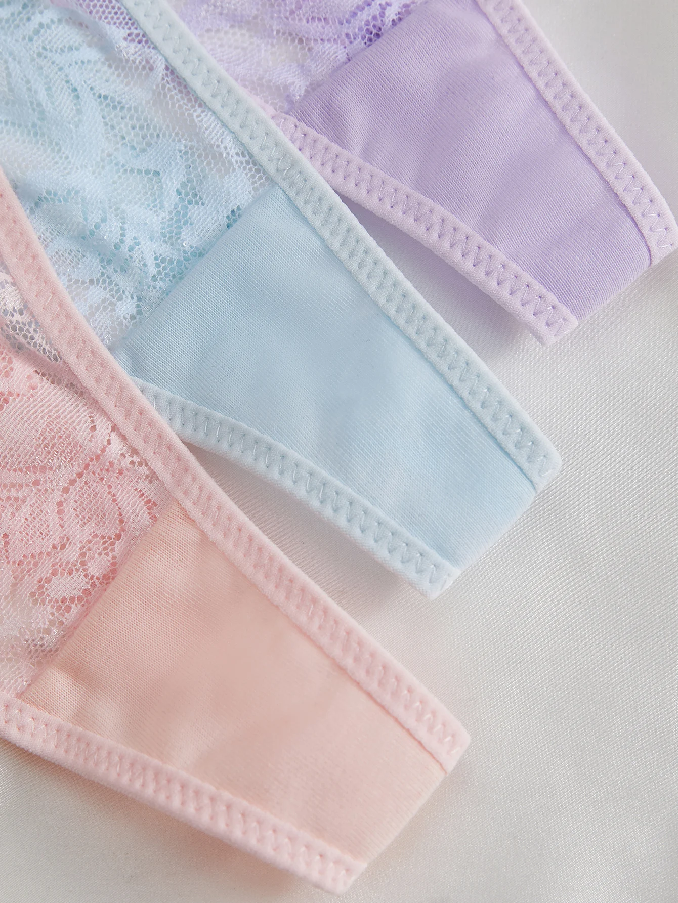 3-teiliges Set Spitzen-Stringtangas für Damen, sexy, verstellbarer dünner Bund, Intimwäsche – Detail 10