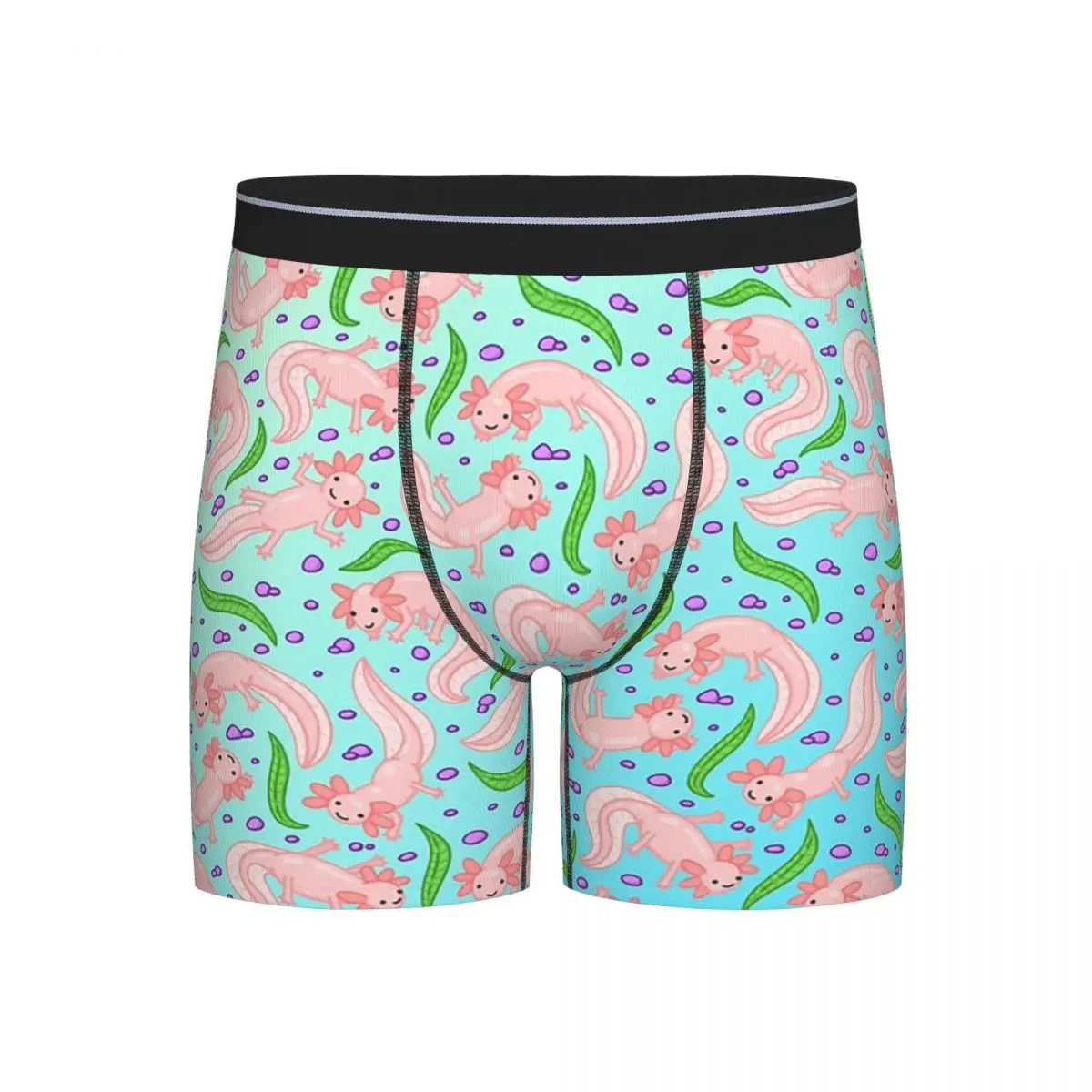 

Длинные трусы-боксеры, шорты, синие трусики аксолотля, мужское дышащее нижнее белье для мужчин, подарки бойфренду