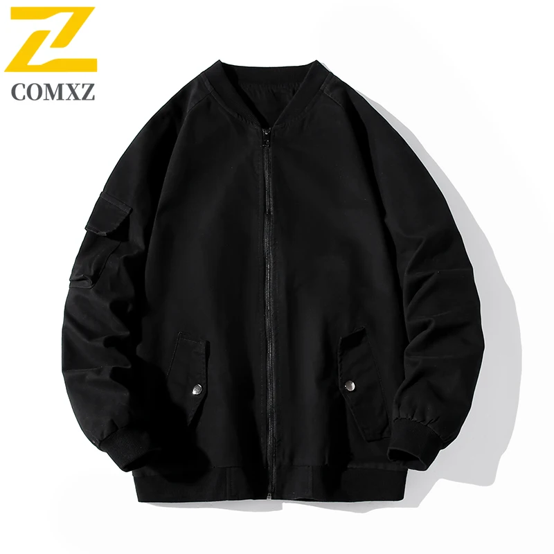 

EiAO Jacket Washed Cotton Bomber Men Women American Casual Loose Fit Baseball Coat Water Resistant Windproof Outdoor Wear 2025