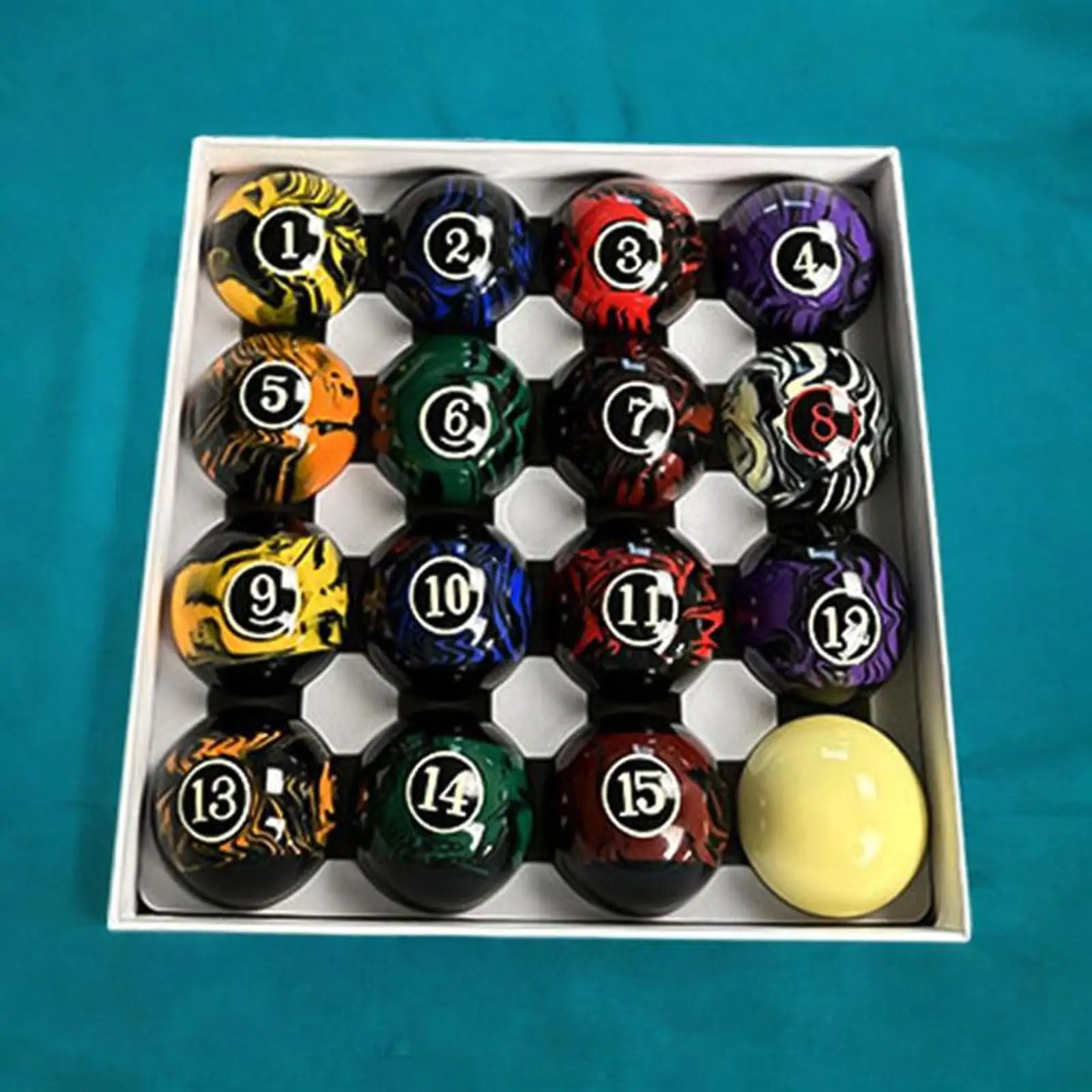 

Snooker and Pool Billiard Balls Full Set Durable Resin Numbered Equipment for Club Indoor Training Accessories