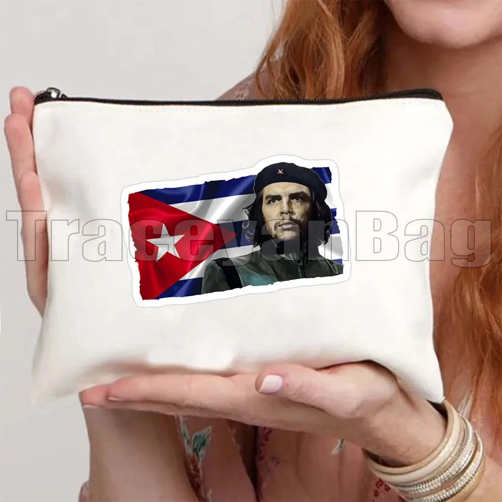 Freedom Che Guevara Cuba The Commander of Cuba Greatest Revolutionaries Fan Gifts Canvas Cosmetic Makeup Bag Pencil Case Pouch