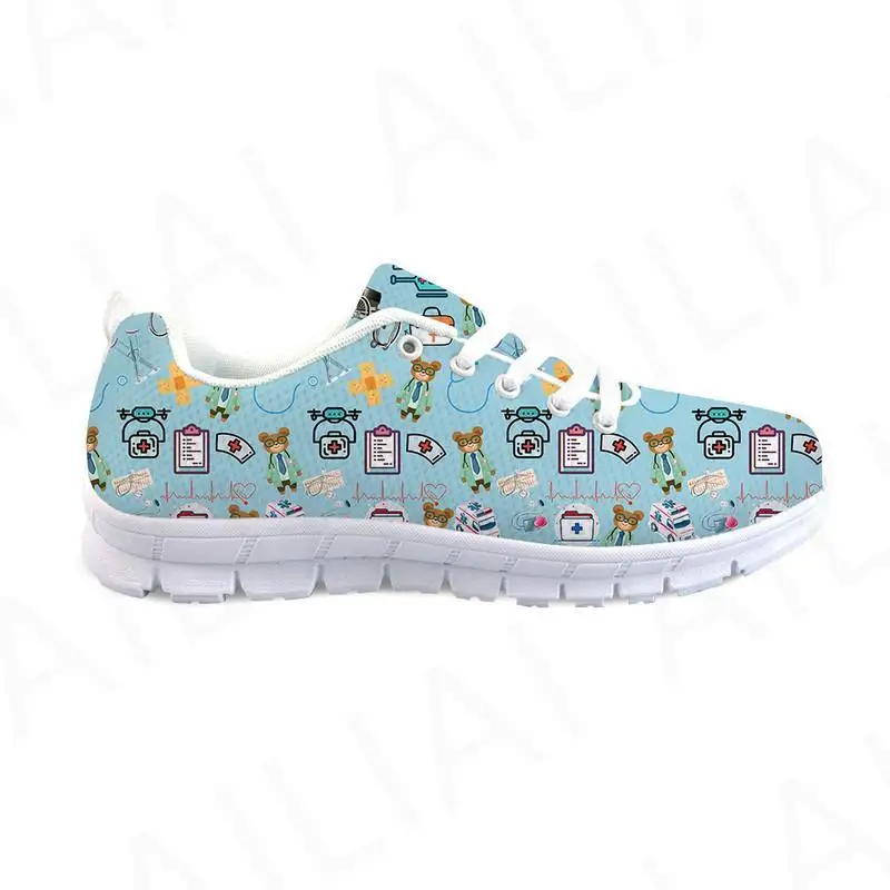 Woman Casual Shoes Cartoon Medical Supplies Design Breathable Sneakers Students New Arrivals Fashion Light Mesh Shoes Zapatos