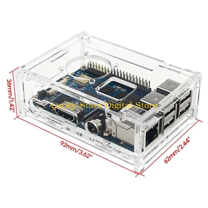 T3ee Case for Banana Tampa acrílico transparente para estojo com ventilador refrigeração