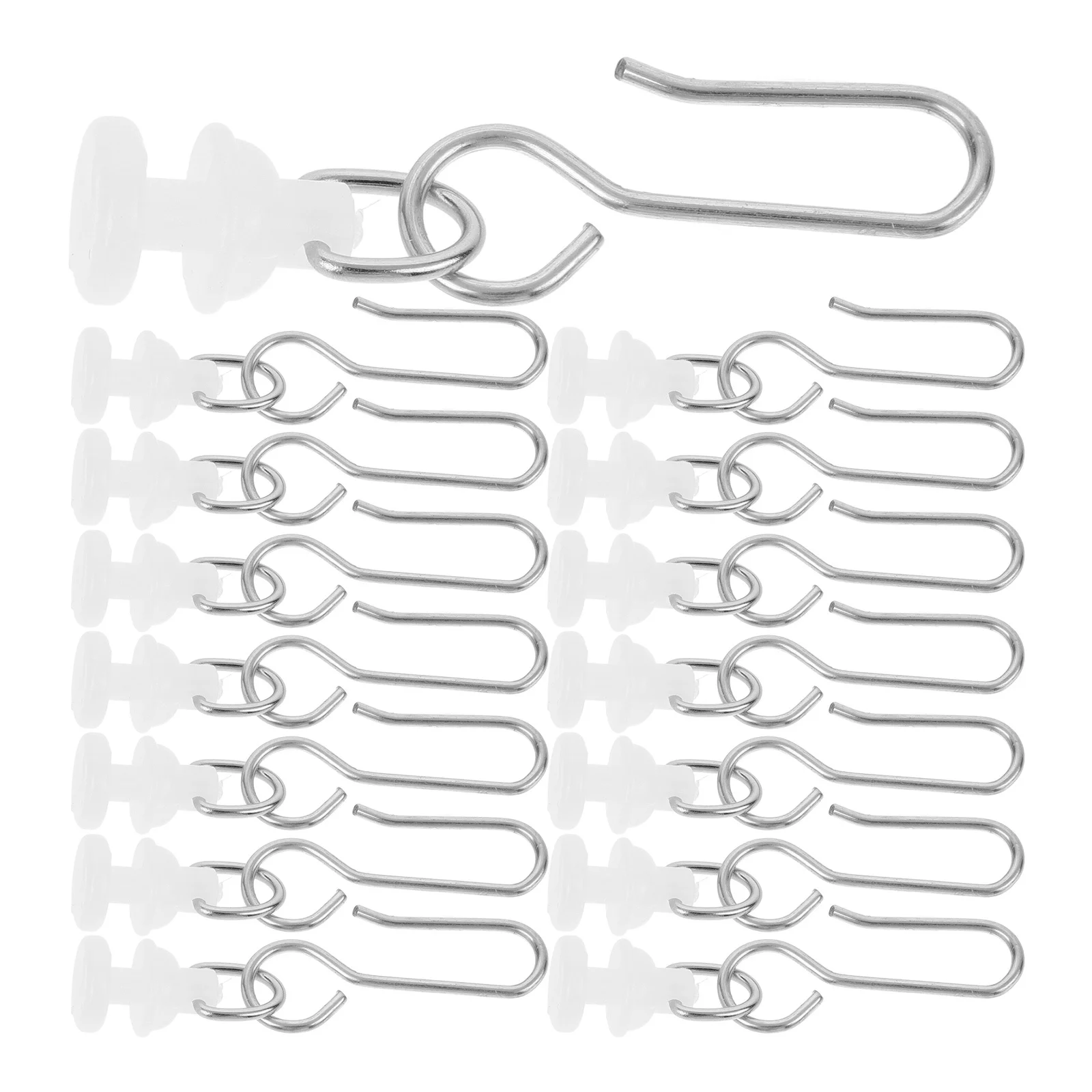 

1 set Curtain Gliders Hooks Plastic Metal Shower Curtain Rail Hangers For Bathroom Bathtub Dressing Room Rust Resistant