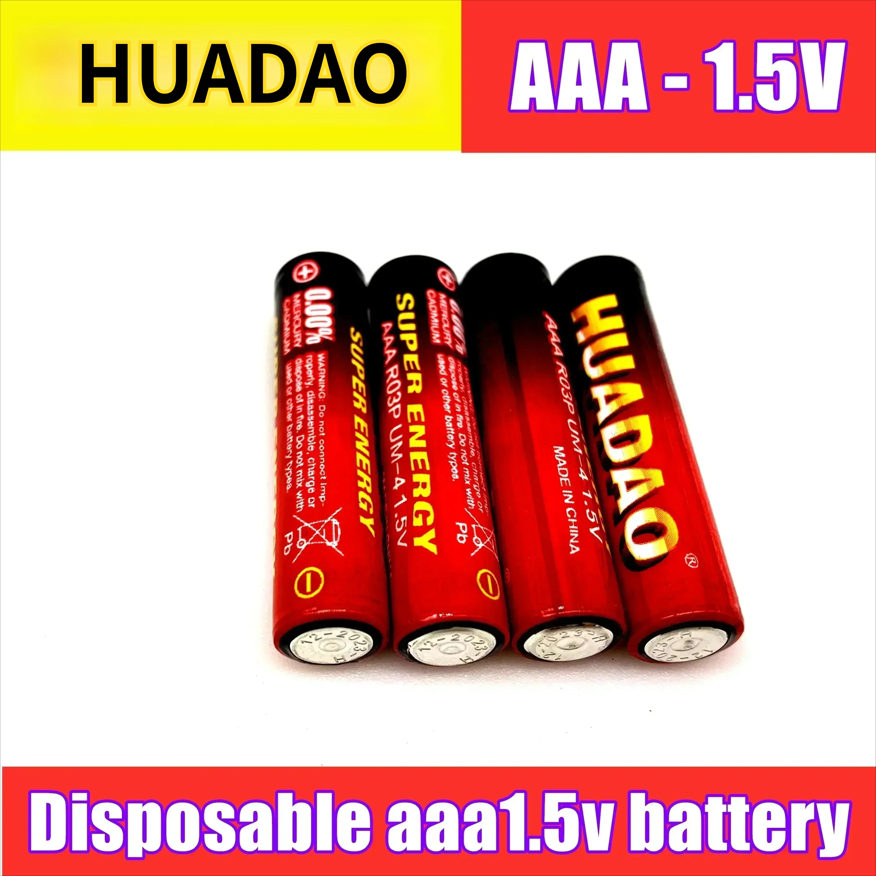 Batería desechable, batería de 1,5 v, pilas de carbono AAA, segura, fuerte, a prueba de explosiones, batería AAA de 1,5 voltios, batería UM4 sin mercurio