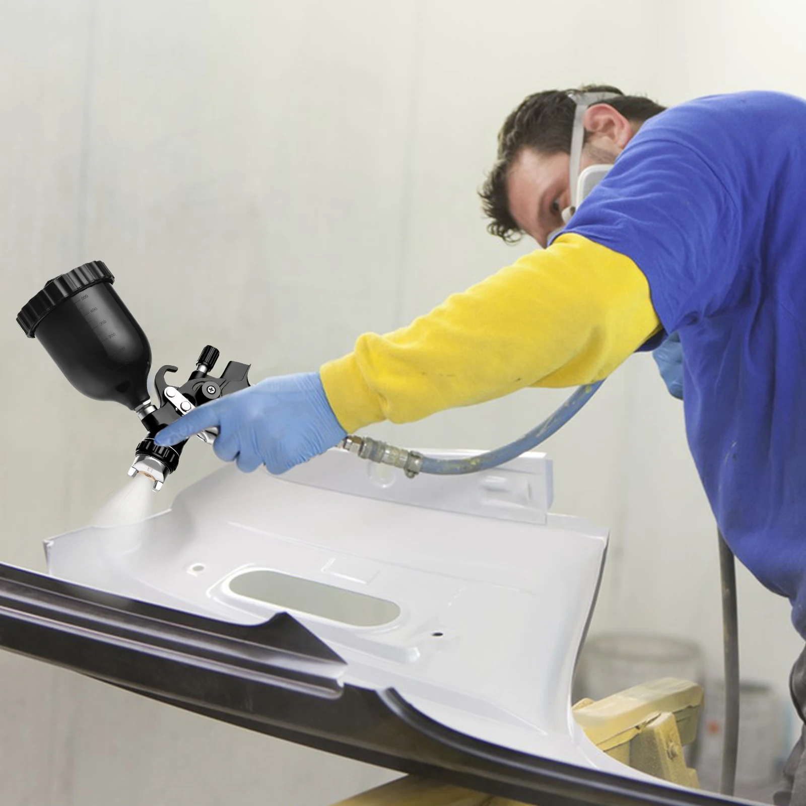 

Профессиональный пневматический краскопульт с адаптером, аэрограф для покраски автомобилей, мебели и металлических поверхностей