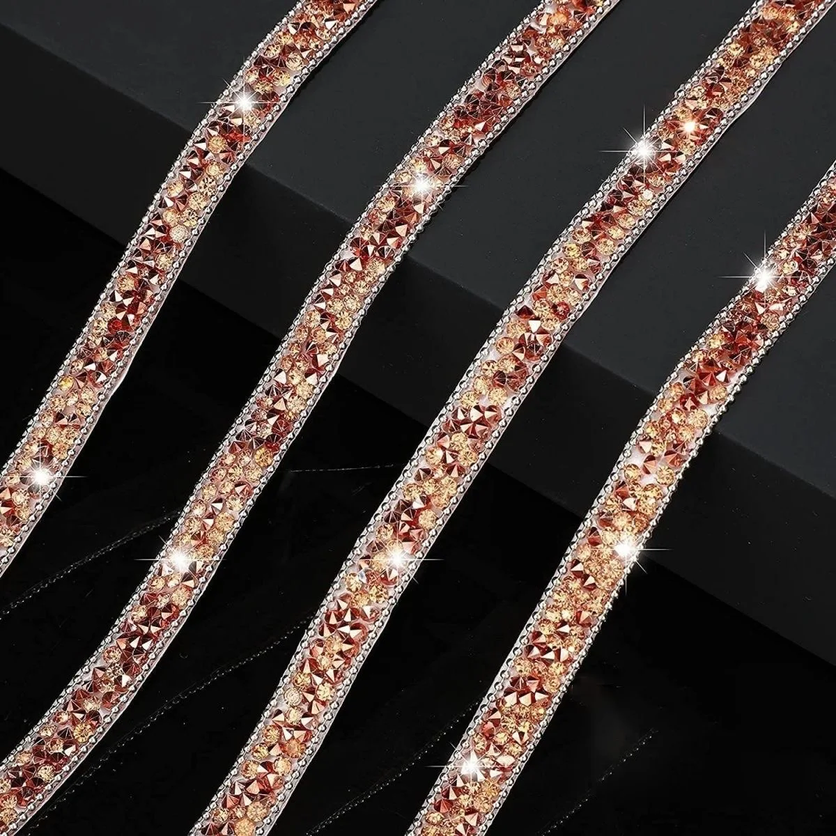 Resin drill strip lace hot drill backing adhesive self-adhesive water drill DIY shoe decoration accessories with diamond adhesiv