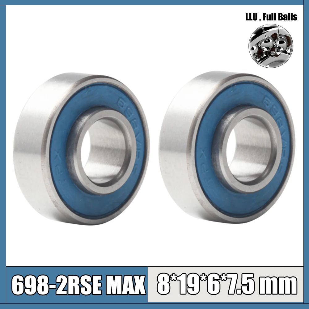 

698-2RSE MAX Bearing 8*19*6*7.5mm (2 PC ) Full Balls Bicycle Pivot Repair Parts 698 2RS RS Ball Bearings 698-2RS