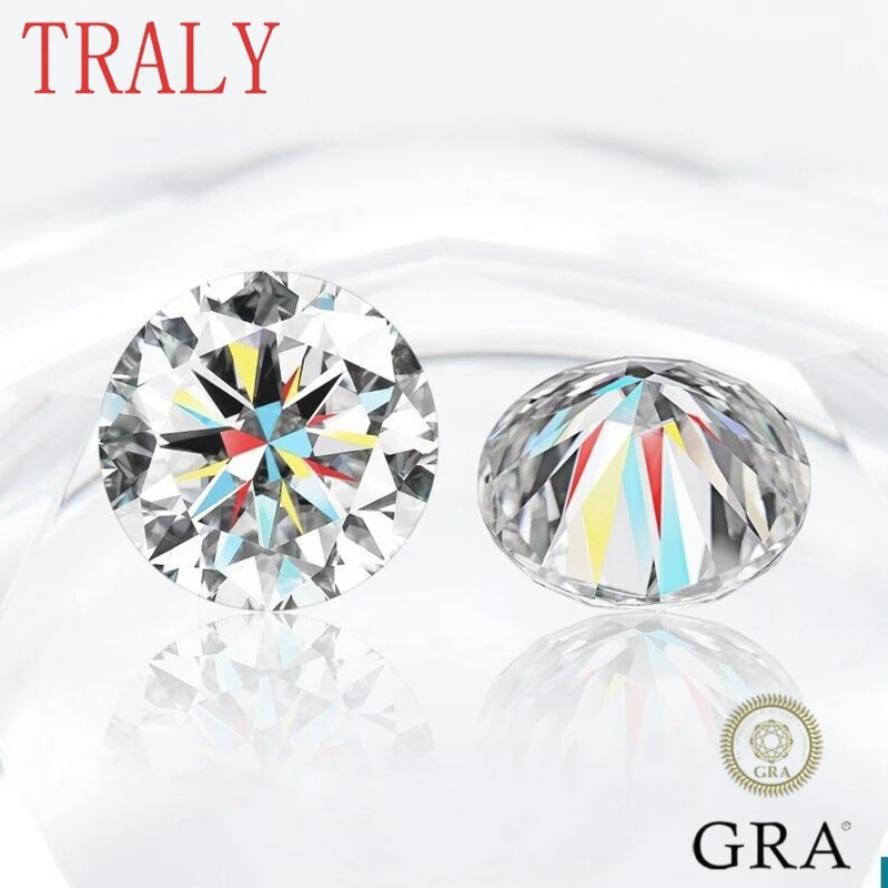 1ct- 20ct White Round Cut Moissanite Loose Stone D Color VVS1 6A GRA Lab Grown Gemstone 8 Heart 8 Arrows Passed Diamond Tester