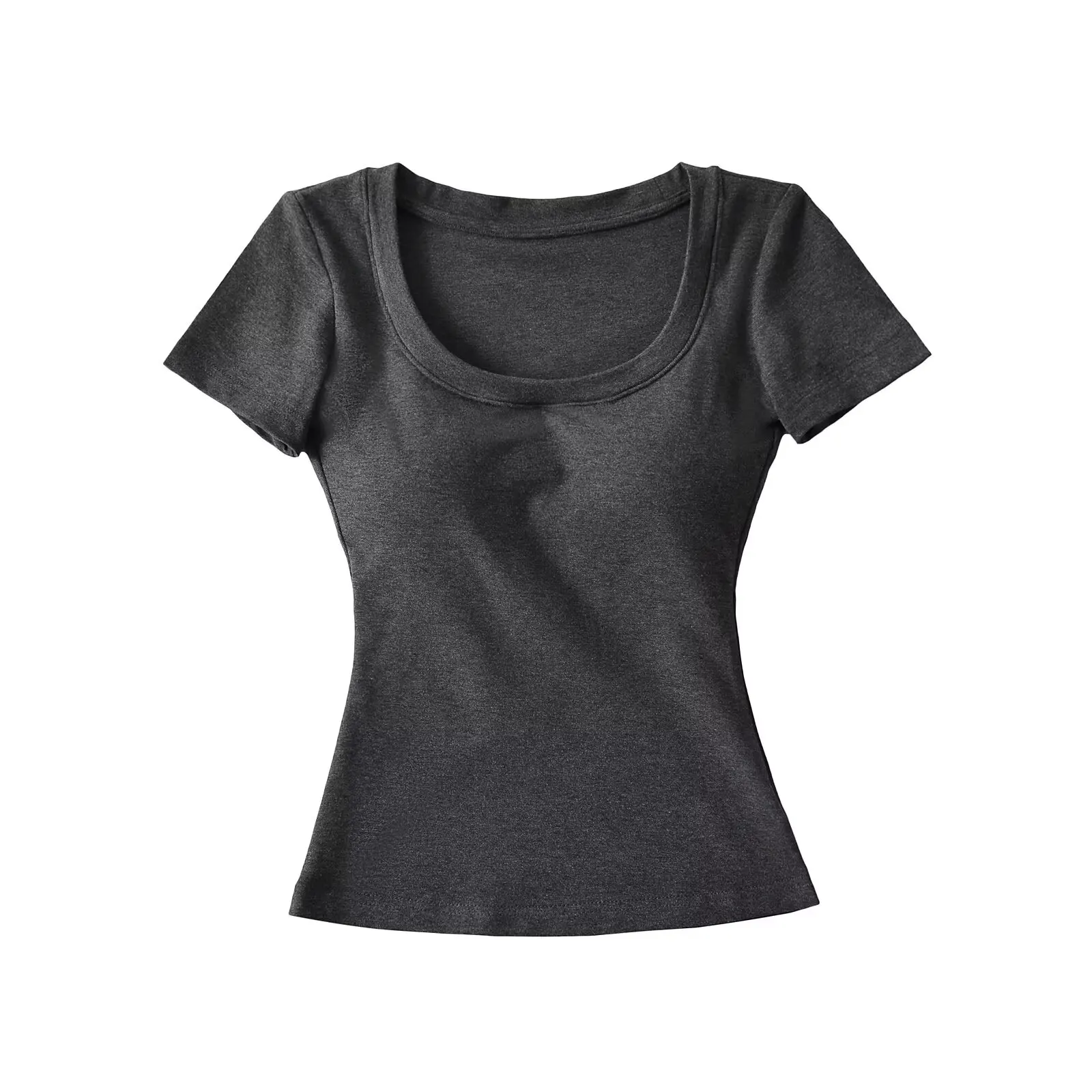 Sweet Spicy Girl Pad Bra Slim Fit T-Shirt Pure Desire Internet Celebrity Outdoor Wear Anti-Light Waist Shaping Short Sleeve
