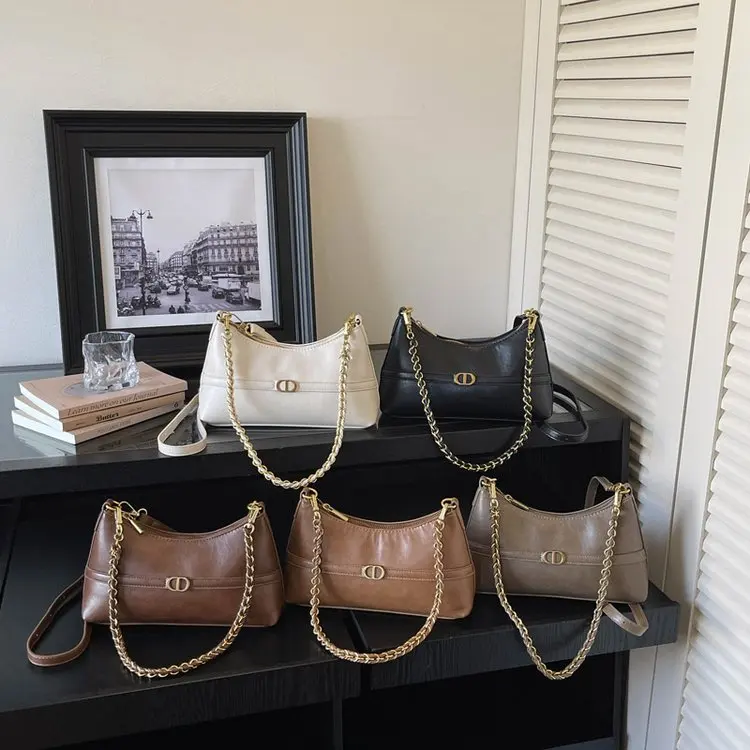 

2026 New Korean Niche Women's Bag Elegant and Simple Temperament Bucket Bag Retro Style Shoulder Bag Female Messenger Bag