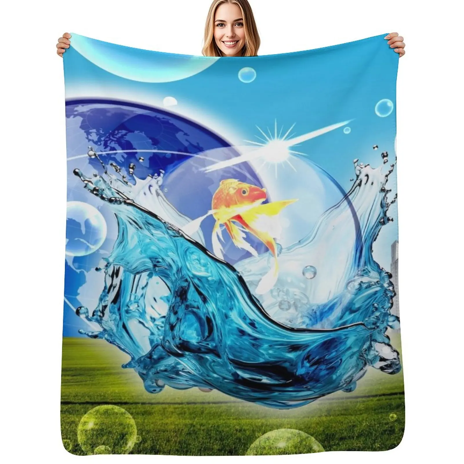 

frutiger aero Throw Blanket Decorative Sofas Multi-Purpose Tourist Blanket