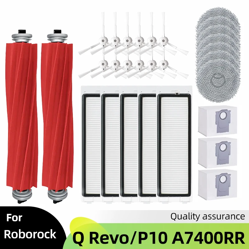 

Fit For Roborock Q Revo / Roborock P10 A7400RR Accessories Main Side Brush Hepa Filter Mop Cloth Dust Bag Replacement Spare Part