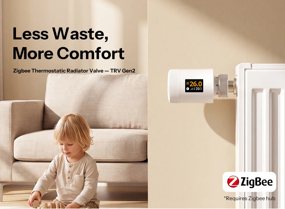 SONOFF TRV-ZBT Gen2 Zigbee Thermostatisches Heizkörperventil, Kompakter, Echtzeit-Temperatur, Präzise Temperaturregelung, Intelligente Zeitplanung – Detail 1