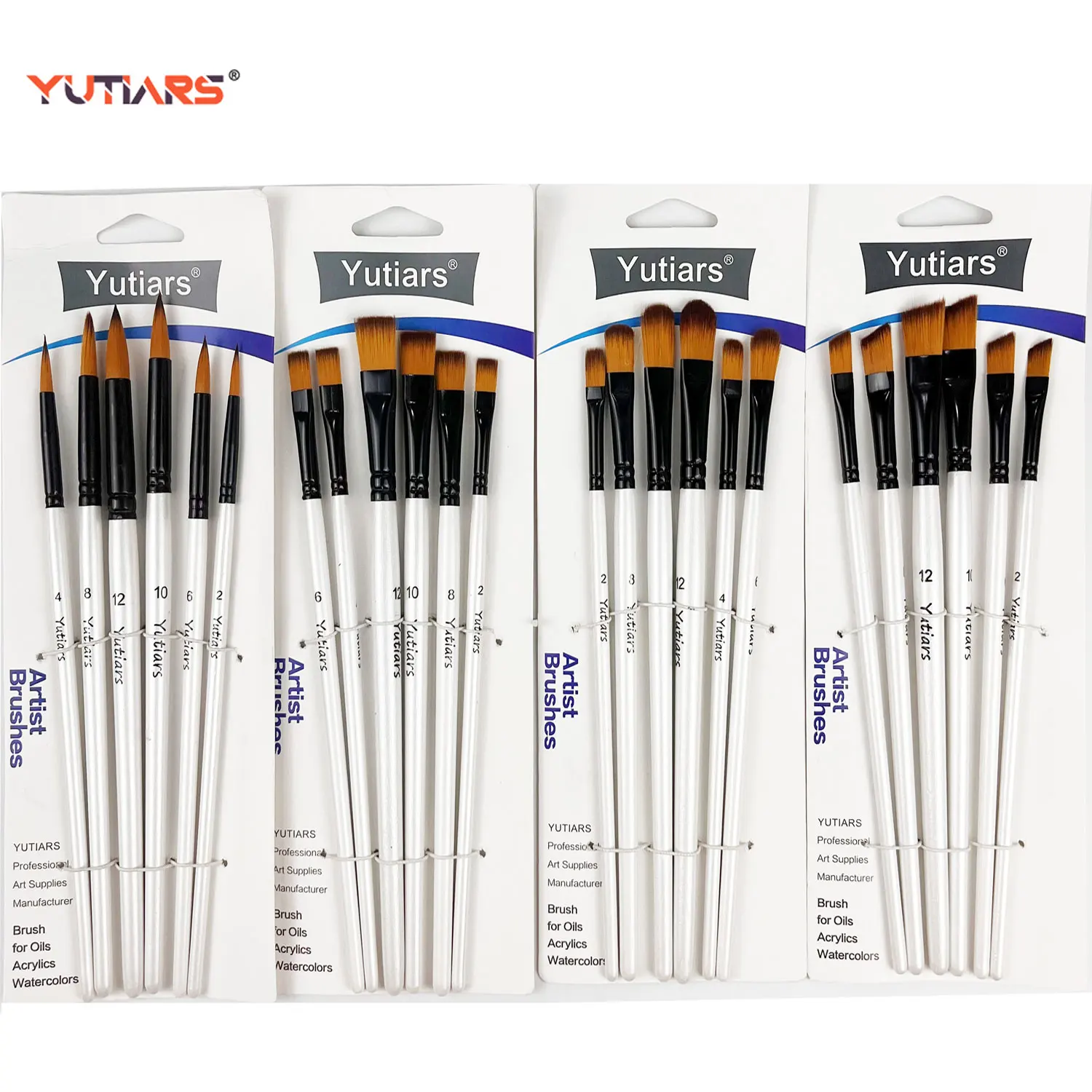 6pcs Artist Paint Brushes Set Nylon Tips Artist Paint Brushes For Acrylic Oil Watercolor Acrylic Painting Body Face Rock Art