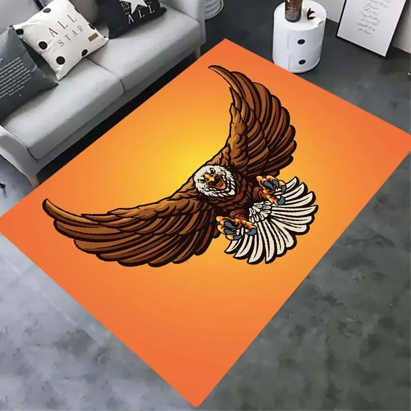 3D printed eagle carpet, soaring eagle living room bedroom decorative carpet stylish yoga mat bath non-slip mat birthday present