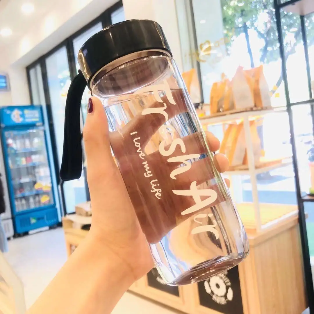 600ml Portable Bottle for Drink Plastic Leak Proof Sports Bottles Protein Shaker Water Bottle Drinkware Transparent Water Bottle