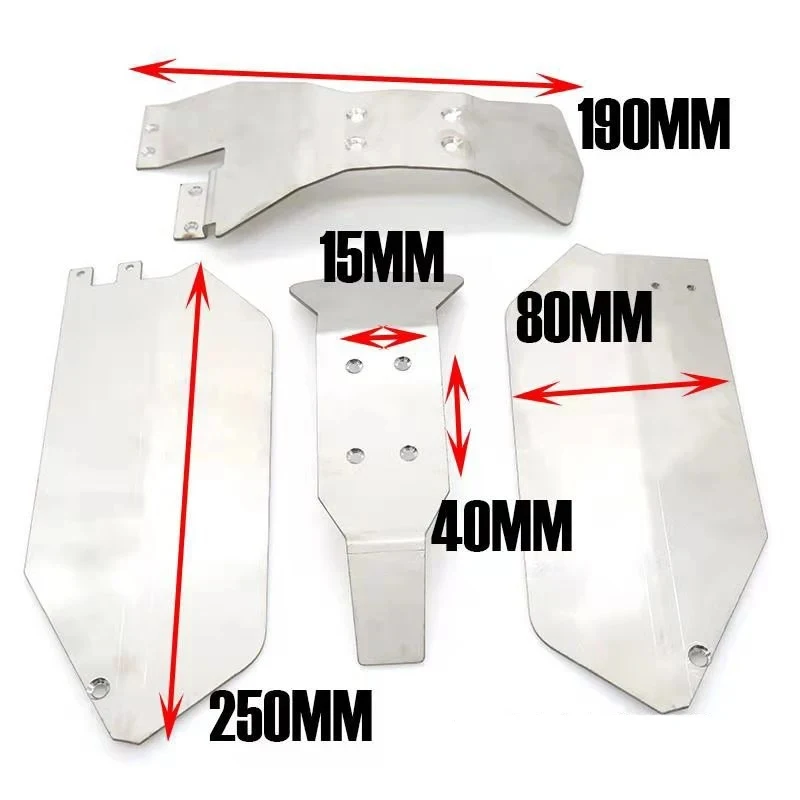 

1 Set Stainless Steel Metal Bumper Chassis Armor Protection Skid Plate For 1/10 RC Car Slash 4x4 dead mouse 727