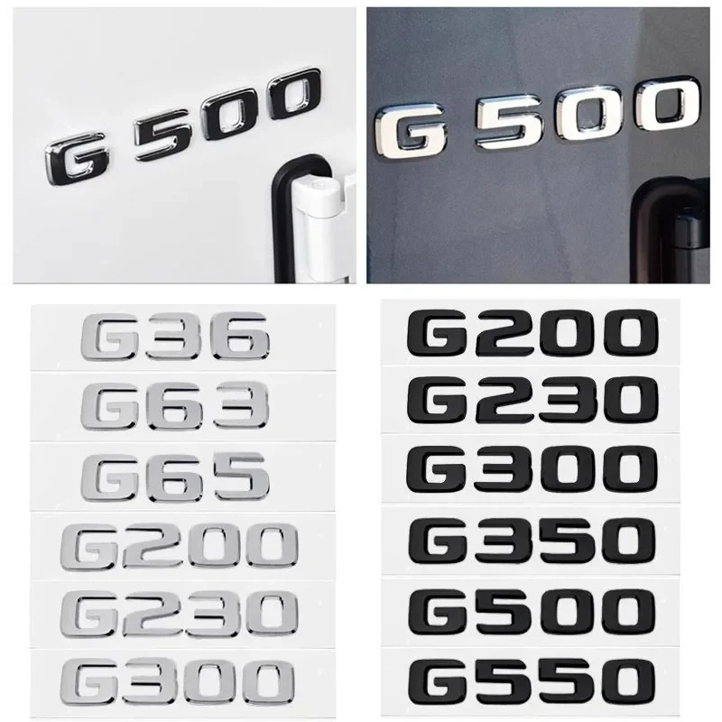Abs letras do corpo do carro emblema tronco traseiro adesivo emblema para mercedes benz g36 g63 g65 g200 g230 g300 g350 g500 g550 g classe