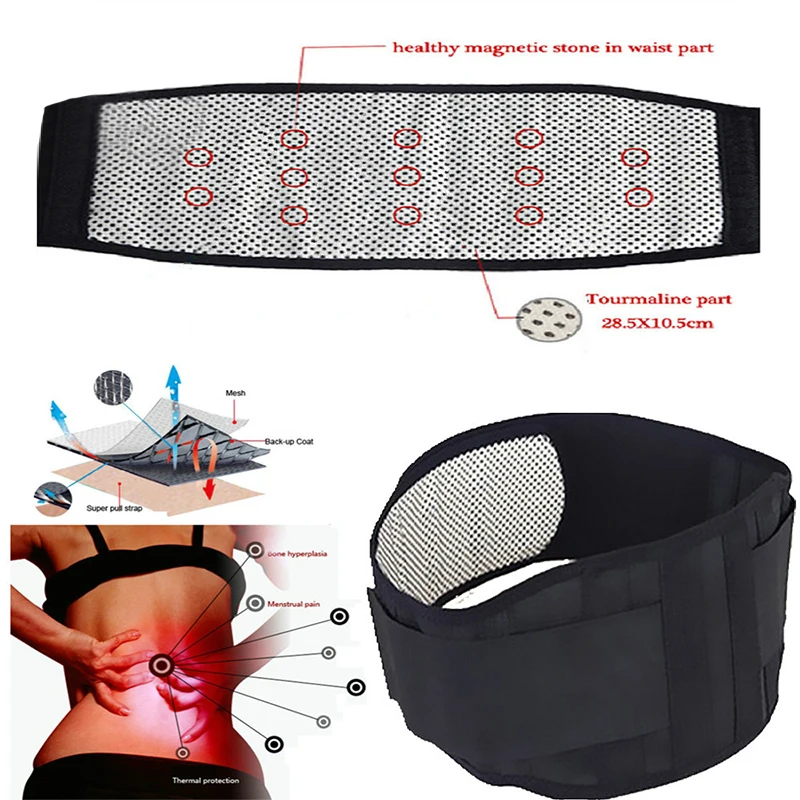 Adjustable Waist Tourmaline Self heating Magnetic Therapy Back Waist Support Belt Lumbar Brace Massage Band Health Care