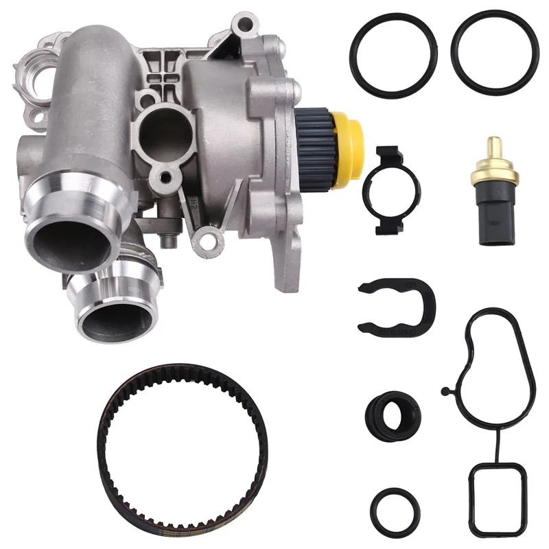 

NEW- A4 Q5 TT For VW Passat Golf 1.8T 2.0T EA888 Cooling Water Pump Thermostat Assembly Belt Washer Kit 06H121026